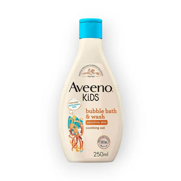 Aveeno Baby Kids Bubble Bath & Wash Enriched With Soothing Oat Extract - 250ml