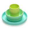 Melii 3 Piece Meal Set Food Grade Silicone Microwave & Dishwasher Safe - Lime, Mint & Blue