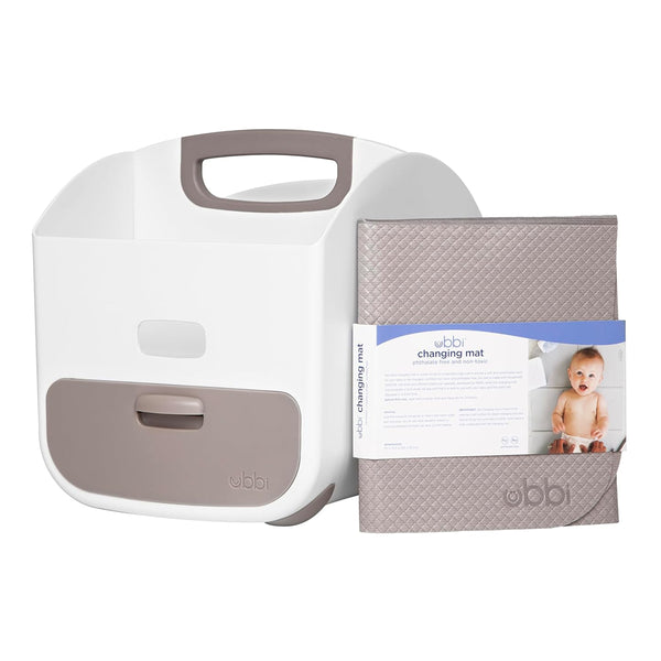Ubbi Diaper Storage Caddy and Changing Mat - Taupe