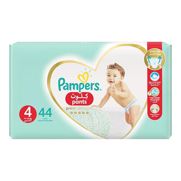 Pampers Premium Care Pants Diapers Size 4 (9-14Kg) 44 Pcs (Made In Egypt) - Dezine Kids