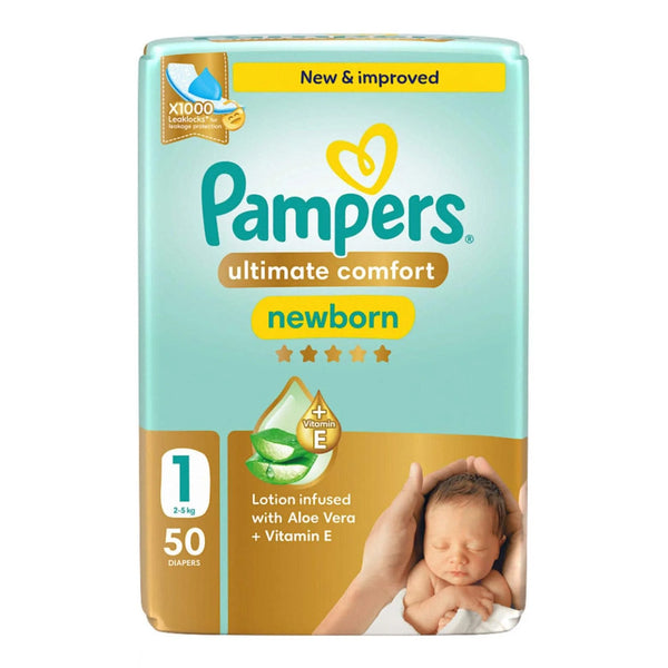 Pampers Ultimate Comfort Newborn Size 1 (2 to 5 Kg) 50 Pcs (Made in UAE)