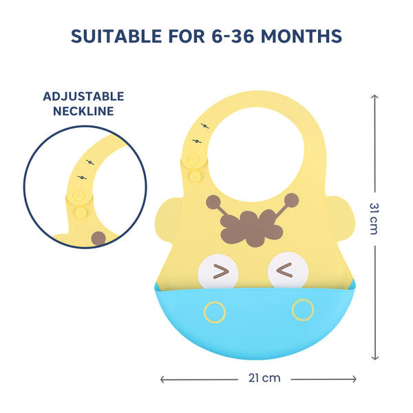 Hopop Easy Clean Crumb Catcher Silicone Bib - Dezine Kids