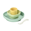 Beaba Silicone 4 Piece Baby Meal Set, Non-Slip, Unbreakable, Easy to Clean, BPA-Free Baby Feeding Set - Yellow