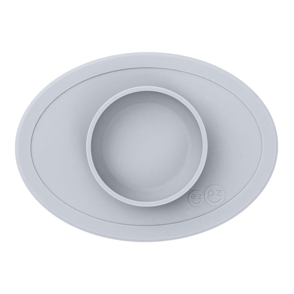 EzPz Tiny Bowl 100% Food Grade Silicone Suction Bowl Non Slip & Microwave Safe - Pewter
