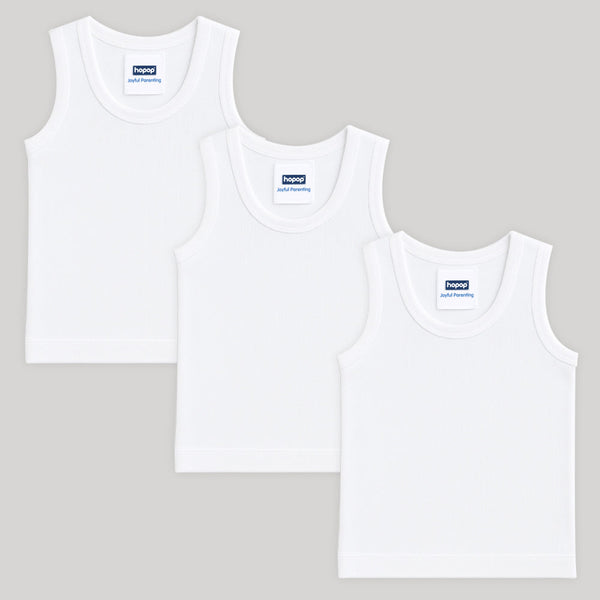 "Baby round neck sleeveless cotton vest – pack of 3 soft infant vests"