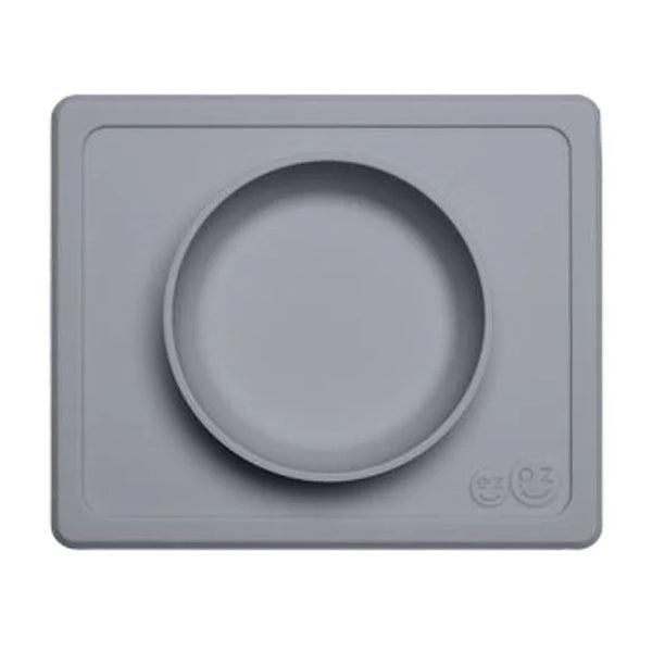 EzPz Mini Bowl 100% Food Grade Silicone Suction Bowl, Non Slip, BPA Free - Grey