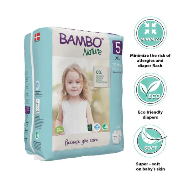 Tape Style Diapers Size 5, XL Size (11-17 Kgs) 22pcs