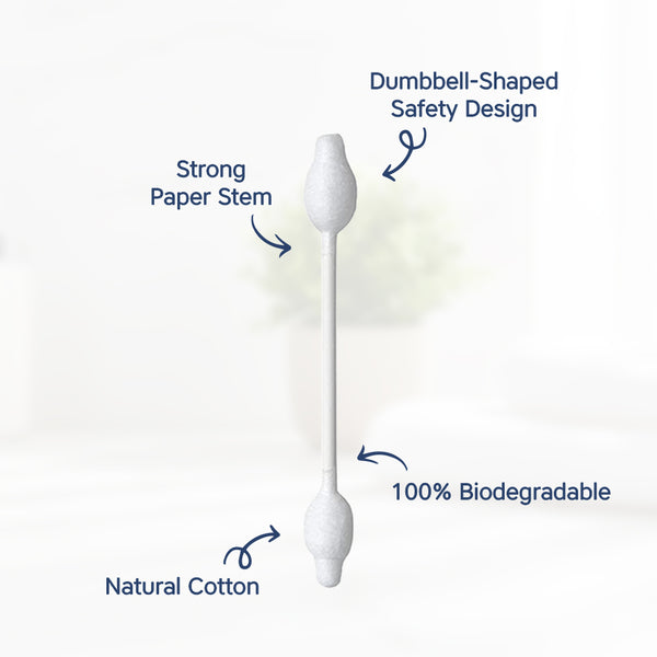 Hopop Safety Tips Cotton Buds for Delicate Care, 60 Pcs - Dezine Kids