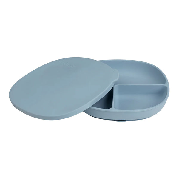 B.Box Silicone Plate Plus Lid With Suction Base - Ocean Blue