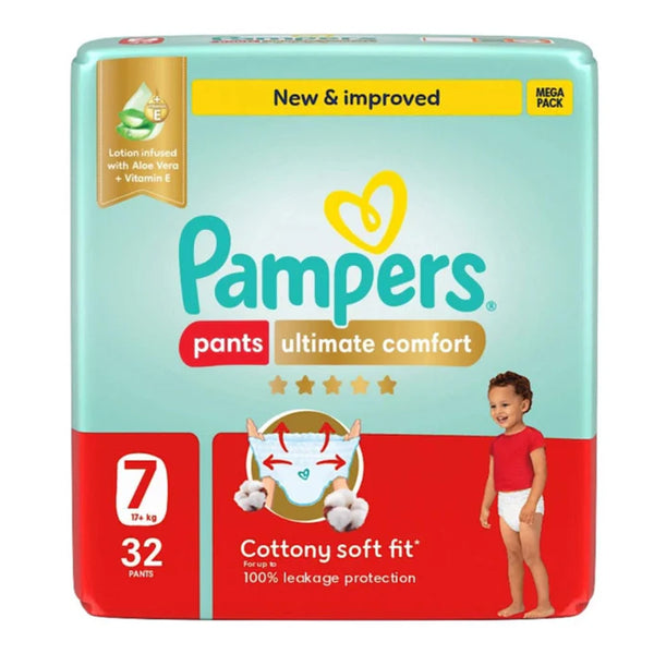 Pampers Ultimate Comfort Pants Size 7 (17+ Kg) 32 Pcs (Made in Egypt)