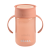 Beaba 360° Baby Learning Cup with Anti-Drip Disc, Dual handle & Spillproof Sippy Cup for Toddlers, 340 ml - Pink