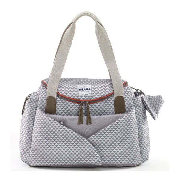 Beaba Sydney II Changing Baby Diaper Bag - Grey & Coral
