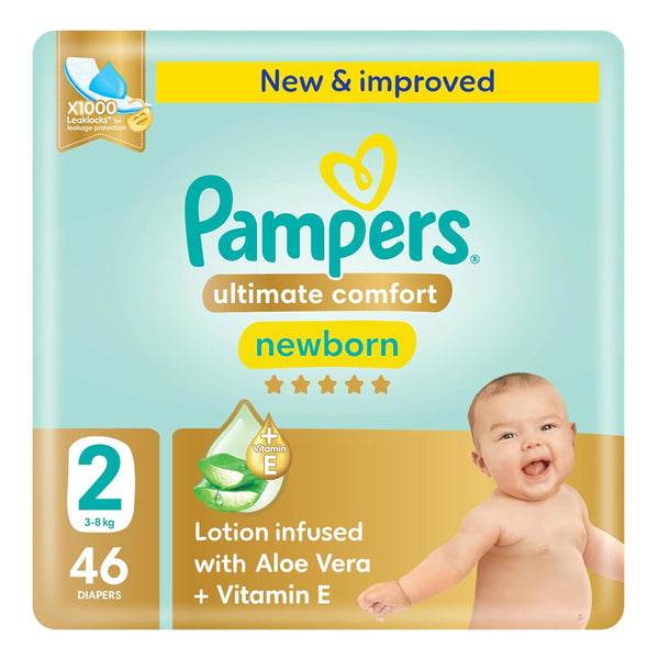 Pampers Ultimate Comfort Size 2 (3 to 8 Kg) 46 Pcs (Made in UAE)