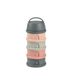 Beaba Stacked Formula Container, Airtight Multifunctional Storage Container, 4 Interchangeable Compartments, Microwave Safe - Pink/Mineral Grey
