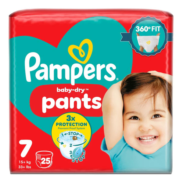 Pampers Baby Dry Nappy Pants, Size 7 - 25 Pack - Dezine Kids