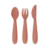 EzPz Happy Utensils for Toddlers(Spoon, Fork & Knife) - Sienna
