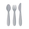 EzPz Happy Utensils for Toddlers(Spoon, Fork & Knife) - Pewter