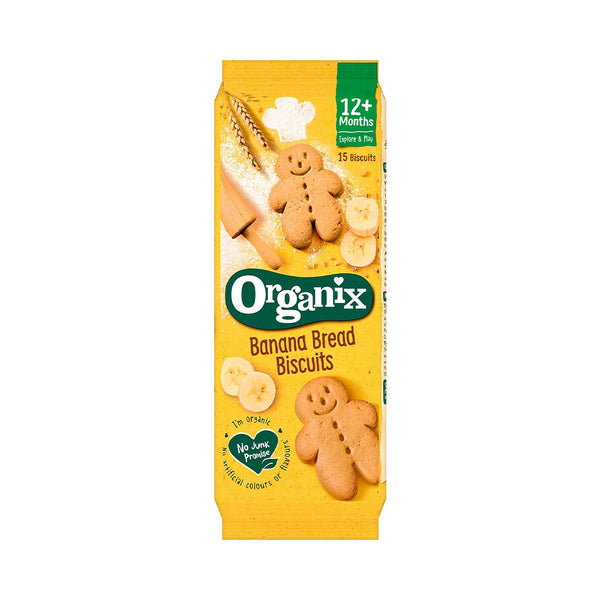 Organix Banana Bread Biscuits Toddler Snacks, 12+Months - 135 gm - Dezine Kids