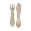 EzPz Mini Utensils for Toddlers (Spoon & Fork) - Oat