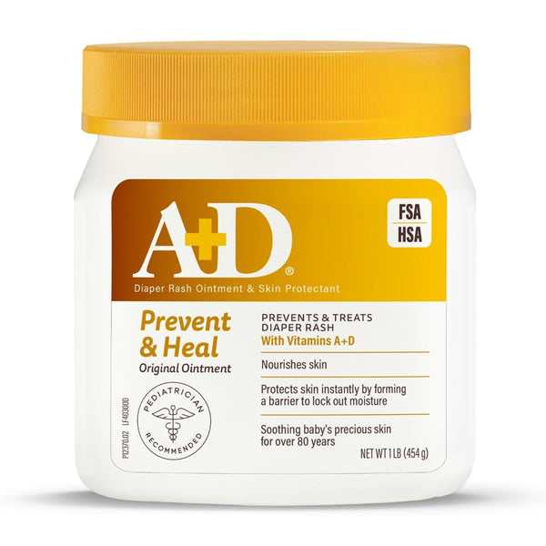 A+D Prevent & Heal Original Ointment, Diaper Rash Ointment & Skin Protectant - 454 gm