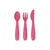 Happy Utensils for Toddlers(Spoon, Fork & Knife) - Pink