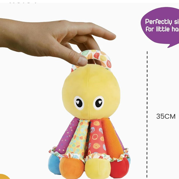 Activity Octopus Early Learning Play Soft Toy with Crinkle Sound Rattle for Baby