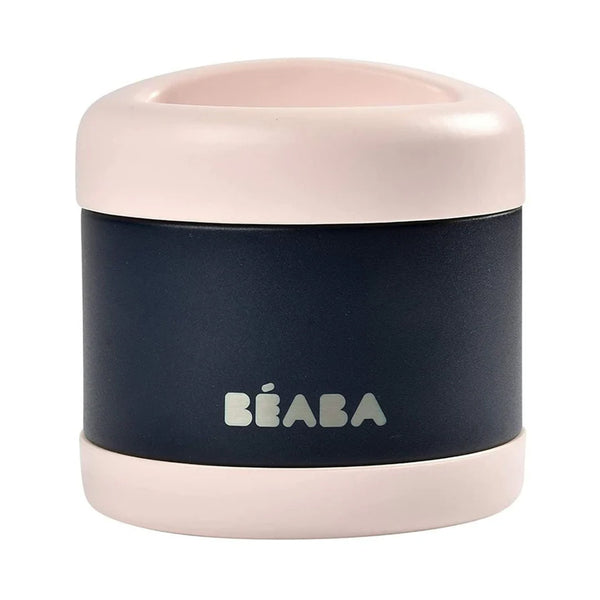 Beaba Stainless Steel Insulated Food Jar, Isothermal Portion 500 ml - Light Pink/Night Blue