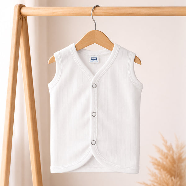 Hopop Baby 100% Cotton Soft & Warm Front Open Thermal Sleeveless Vest