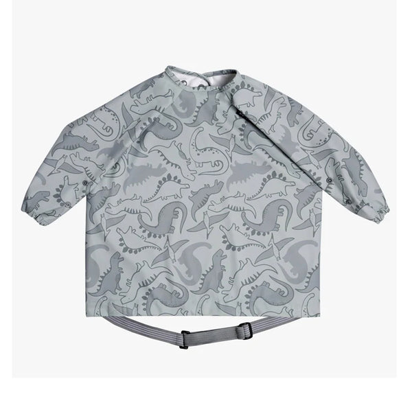 Bibado Long Sleeve Coverall Weaning Bib - Dino Roar Grey
