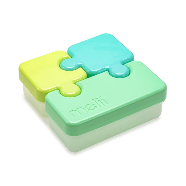 Melii Puzzle Container Airtight & Leakproof Microwave, Freezer & Dishwasher Safe - Lime, Mint & Blue