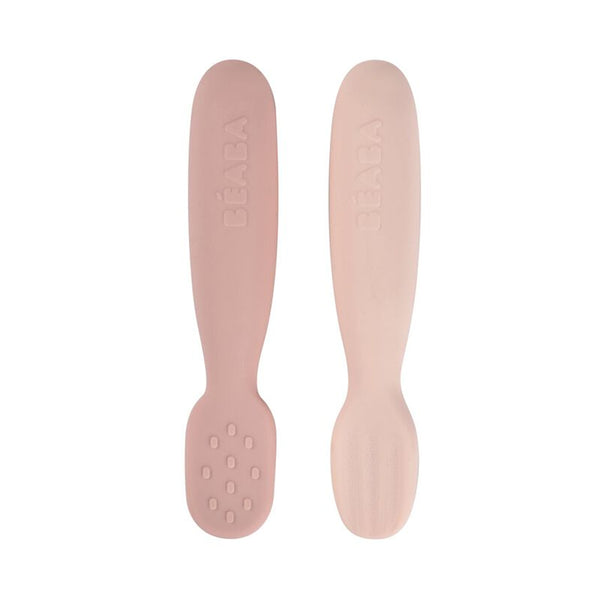 Beaba Set of 2 Silicone Pre Feeding Spoons - Candyfloss/Marshmallow