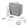 Beaba Grooming Kit, Hanging Toiletry Pouch with 9 Accessories - Pink