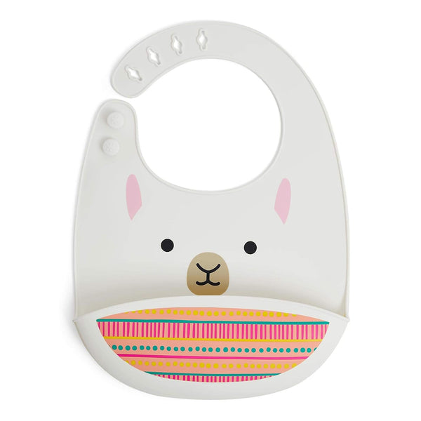 Skip Hop Zoo Fold & Go Silicone Bib - LIama