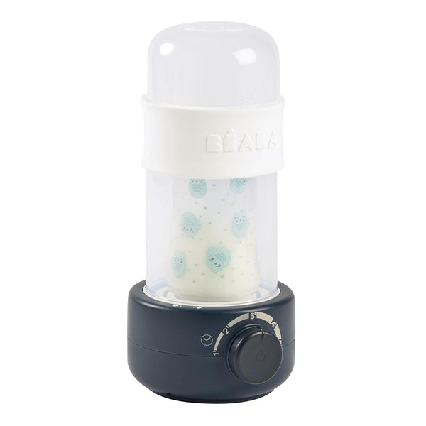 Beaba Baby 3 in 1 Bottle Warmer, Ultra Fast, Reheats Milk, Baby Food, Compact Design - Night Blue - Dezine Kids