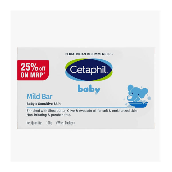 Cetaphil Baby Mild Cleansing Bar for Newborns & Babies - 100 g - Dezine Kids
