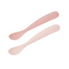 Beaba 1st Stage Silicone Spoon with Ultra Soft Tip, Gum Friendly, Ergonomic Handles, Set of 2 - Cotton Candy/Marshmallow