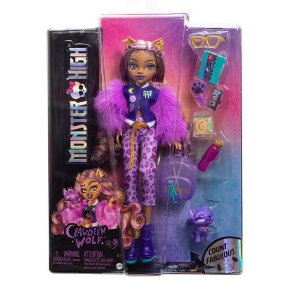 Barbie Monster High Clawdeen Wolf Fashion Doll With Pet Dog Crescent And Accessorie