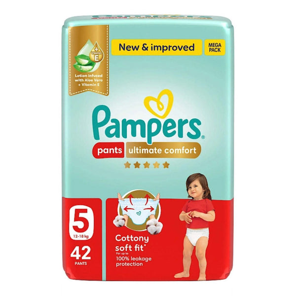 Pampers Ultimate Comfort Pants Size 5 (12 to 18 Kg) 42 Pcs (Made in Egypt)