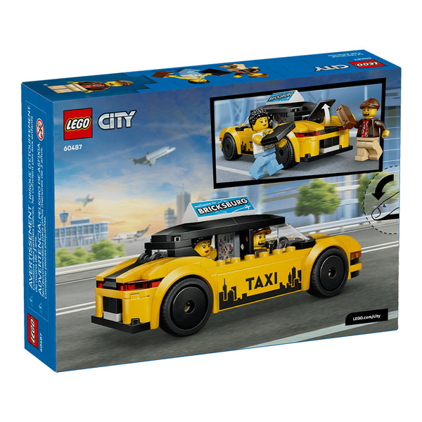 Lego City Yellow Taxi Model Car Kit with 2 Minifigures