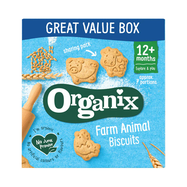 Organix Farm Animal Biscuits Toddler Snacks, 12+Months - 100 gm - Dezine Kids