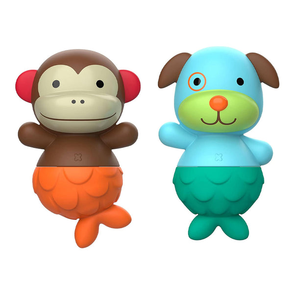 Skip Hop Bath Playthings Zoo Mix Match Flippers - Monkey Dog