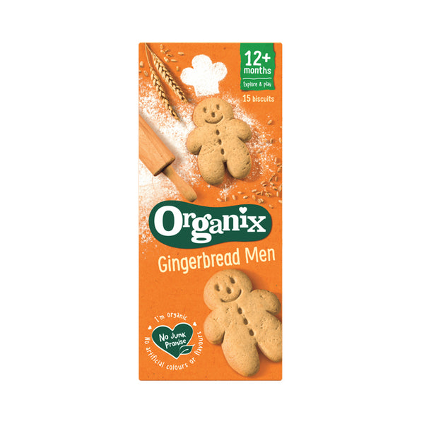 Organix Gingerbread Men Biscuits Toddler Snacks, 12+Months - 135 gm - Dezine Kids