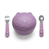 Melii Silicone Bowl With Lid, Spoon & Fork, Airtight & Leakproof Lid - Cat