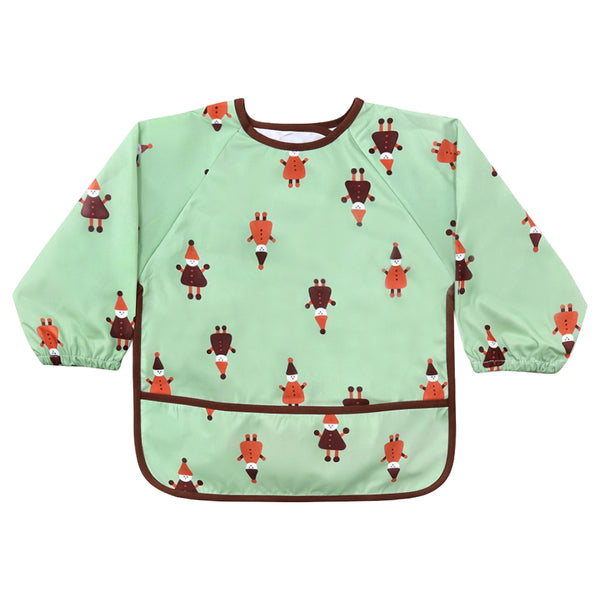 Hopop Easy Clean Waterproof Full Sleeve Baby Bib with Food Catcher Pocket - Dezine Kids