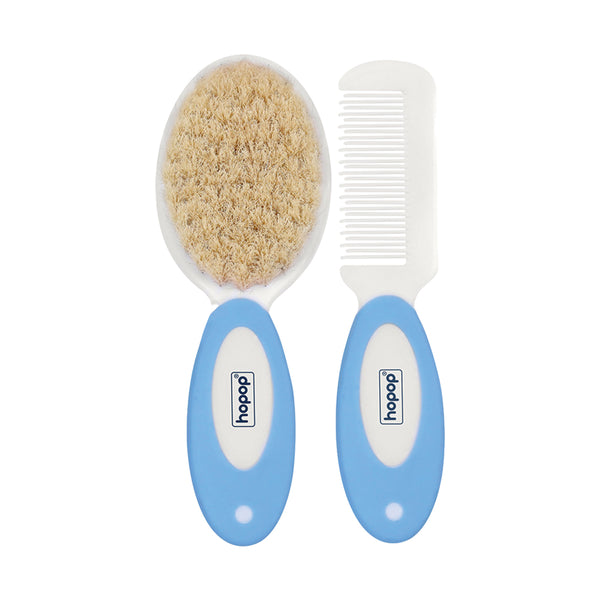 Hopop Natural Soft Bristle Hair Brush & Rounded Teeth Comb Set - Dezine Kids