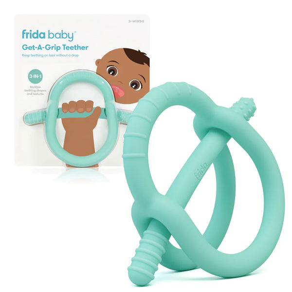 Frida Baby Get-A-Grip Silicone Teether for Teething Pain Relief - Teal