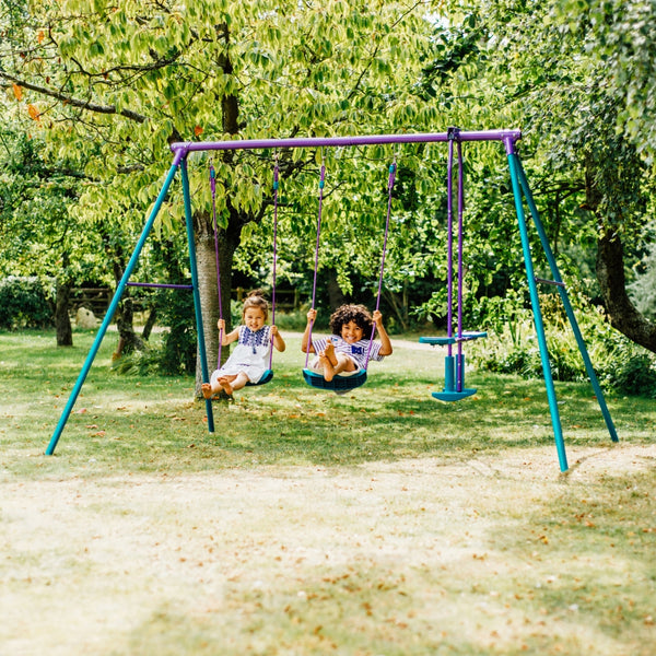 Plum Metal Jupiter Double Swing And Glider Set