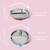 Avanchy Baby Stainless Steel Round Divided Plate with Silicone Suction Base - Yellow