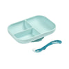 Beaba Silicone 2 Piece Baby Meal Set, Non Slip, Unbreakable, Easy to Clean, BPA Free Baby Feeding Set - Blue - Dezine Kids