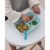 Beaba Silicone 2 Piece Baby Meal Set, Non Slip, Unbreakable, Easy to Clean, BPA Free Baby Feeding Set - Blue - Dezine Kids